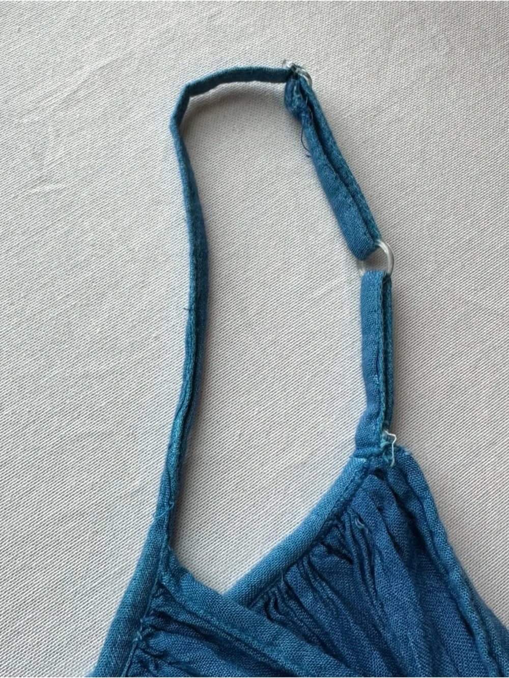 Blue to White Ombre Spaghetti Strap Sundress Beach Coverup Lagenlook - Picture 6 of 8
